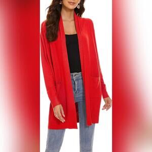 NWT Huuloo Open Front Long Shawl Cardigan Sweater with Pockets, Small